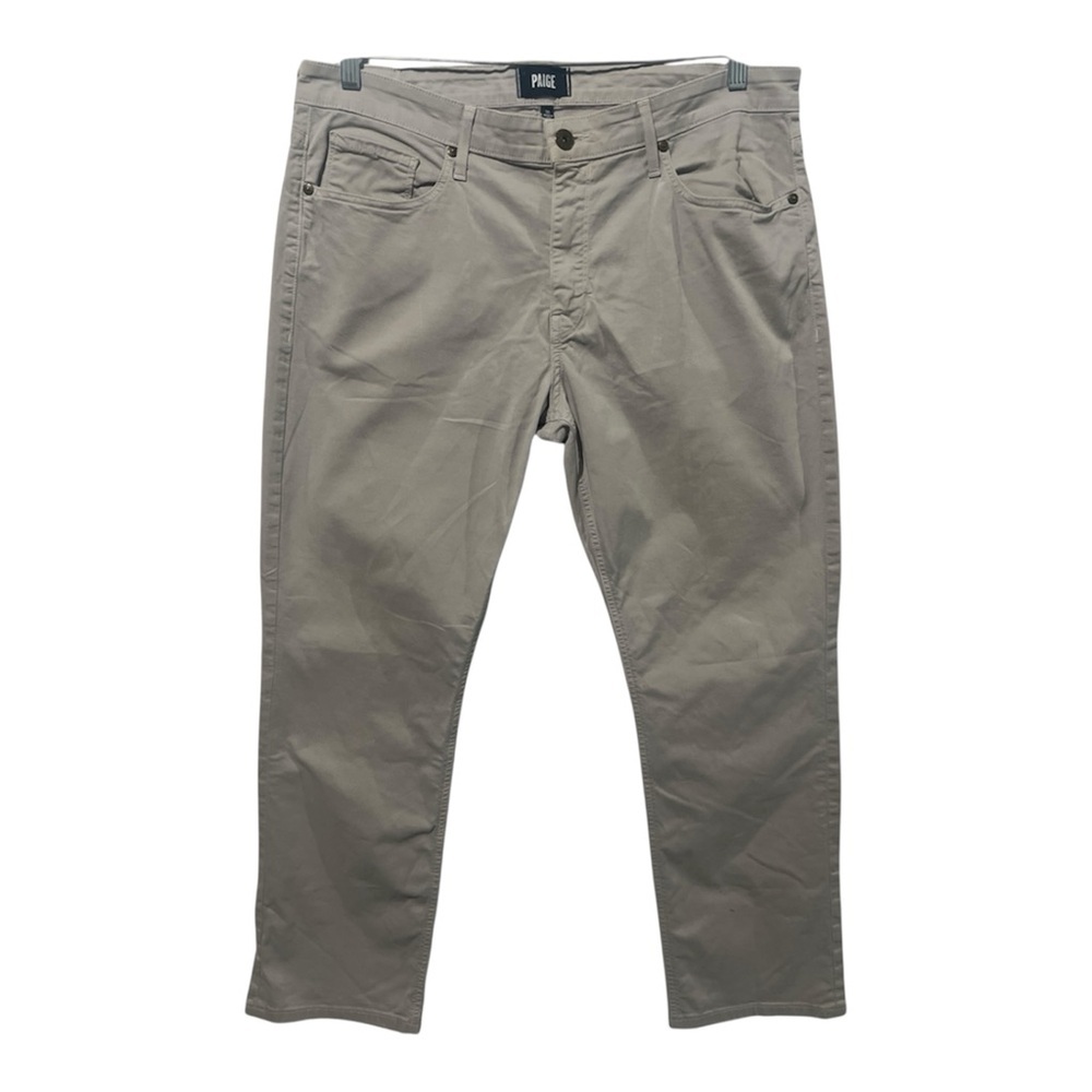 Paige Normandie Jeans Men’s 36 Beige Straight Stretch Denim Preppy